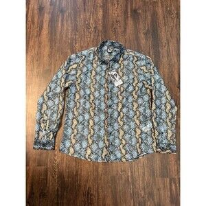 Twisted Tailor Blue Sheer Lace Shirt Men’s Large Gothic Age Of Now 3155 Stone